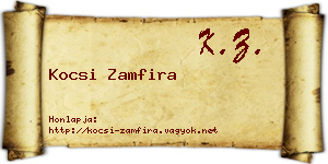 Kocsi Zamfira névjegykártya